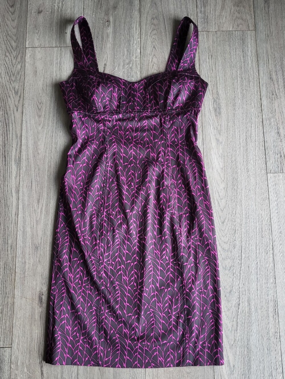 DVF Diane von Furstenberg x Neiman Marcus Vintage Silk Bustier Sheath Dress Sz 8